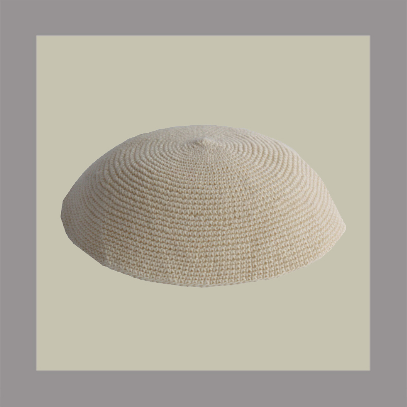 Beige Knit Kippah